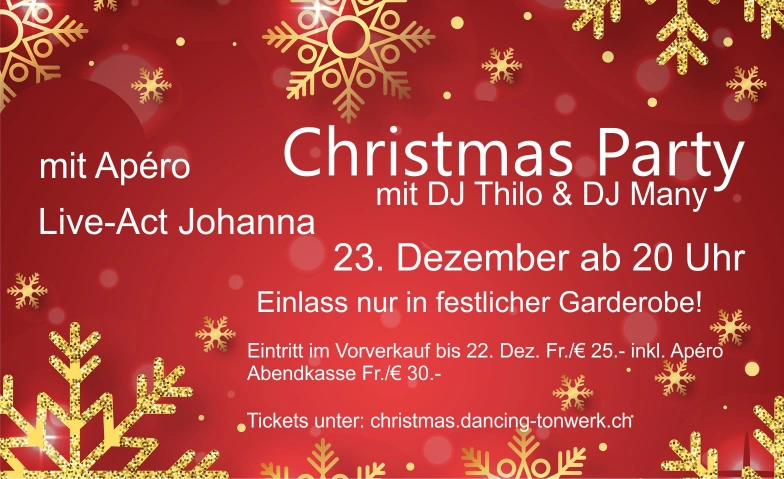 Christmas Party Dancing Tonwerk, Rheinweg 6, 8200 Schaffhausen Billets