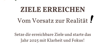 Event organiser of Ziele erreichen - Vom Vorsatz zur Realität!