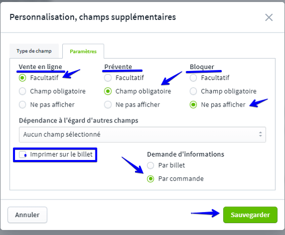 Champ de personnalisation II