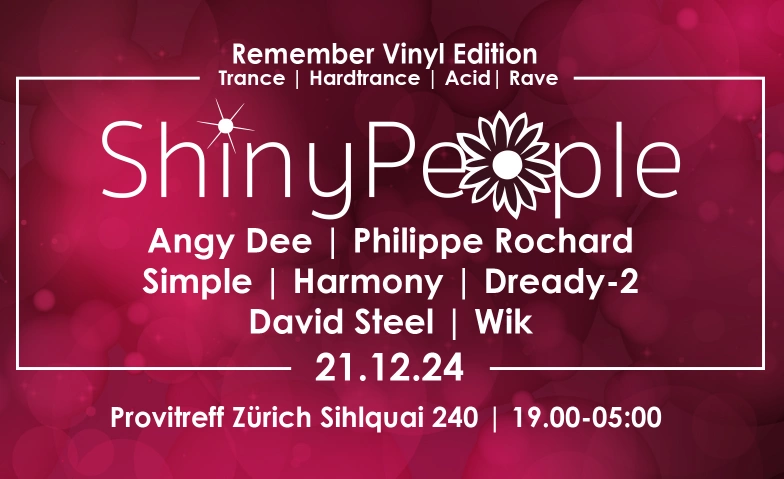 ShinyPeople Remember Vinyl Edition Provitreff, Sihlquai 240, 8005 Zurich Billets