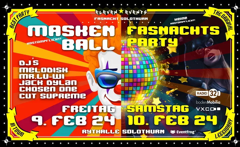 SOLOTHURNER FASNACHT 2024 ::: 9.2. & 10.2.2024 :: RYTHALLE Rythalle Solothurn Billets