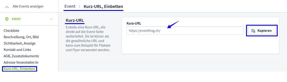 Kurz URL neu