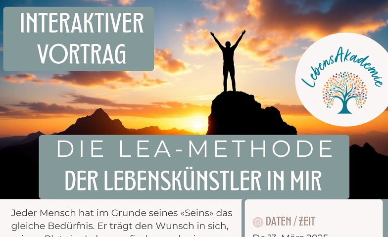 Event-Image for 'Interaktiver Vortrag Die LEA-Methode - Der Lebenskünstler'