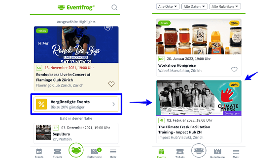 Vergünstigte Events